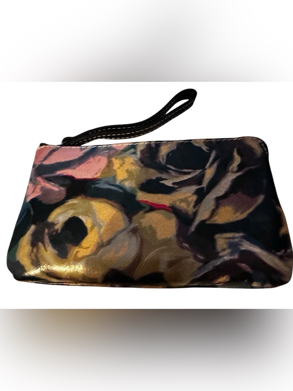 Patricia Nash Winter Bloom Leather Wristlet Clutch Multicolor